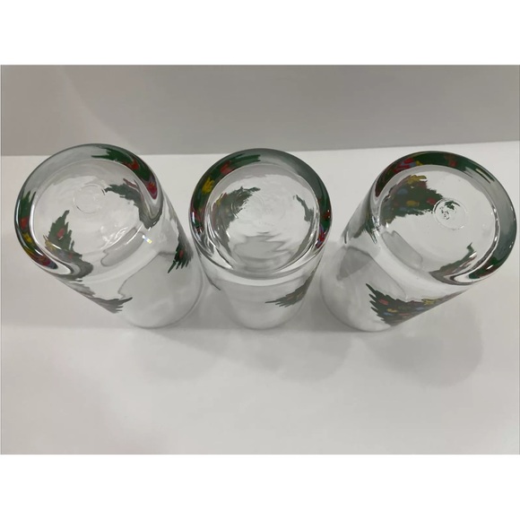 Set Of 3 Vintage Drinking Christmas Glasses Tumblers Christmas Tree Gifts Angel - Picture 5 of 5